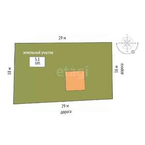 Дом 45м&sup2;, 2-этажный, участок 5 сот.  