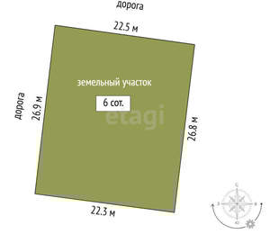 Дом 120м², 1-этажный, участок 6 сот.  