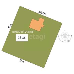 Дом 125м², 2-этажный, участок 15 сот.  