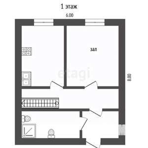 Дом 90м&sup2;, 2-этажный, участок 5 сот.  