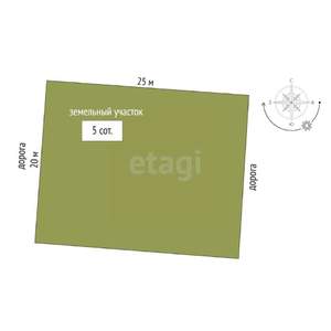 Дом 42м&sup2;, 1-этажный, участок 5 сот.  