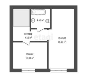 Дом 90м&sup2;, 2-этажный, участок 1 сот.  