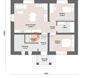 Дом 73м&sup2;, 1-этажный, участок 1 сот.  