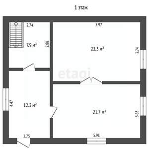 Дом 119м&sup2;, 2-этажный, участок 6 сот.  