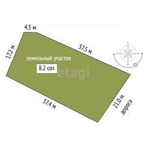 Дом 128м&sup2;, 2-этажный, участок 8 сот.  