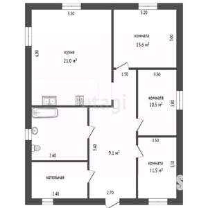 Дом 95м², 1-этажный, участок 6 сот.  