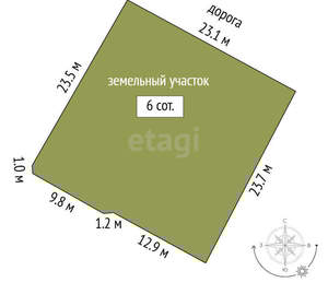 Дом 72м², 2-этажный, участок 6 сот.  