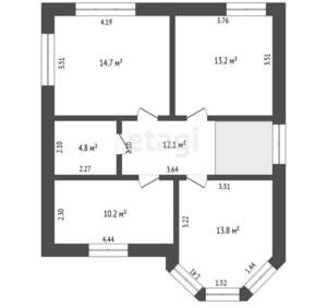 Дом 141м², 2-этажный, участок 8 сот.  