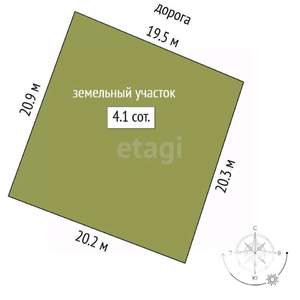 Дом 30м&sup2;, 1-этажный, участок 4 сот.  