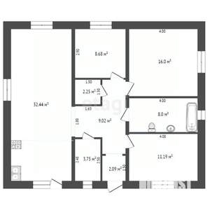 Дом 95м², 2-этажный, участок 6 сот.  