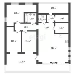 Дом 128м², 1-этажный, участок 9 сот.  