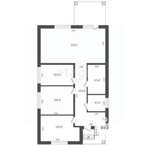 Дом 115м&sup2;, 1-этажный, участок 5 сот.  