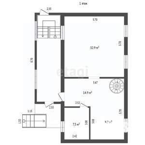 Дом 124м&sup2;, 2-этажный, участок 5 сот.  