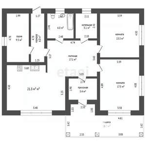 Дом 130м&sup2;, 1-этажный, участок 10 сот.  