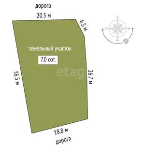 Дом 76м&sup2;, 1-этажный, участок 7 сот.  