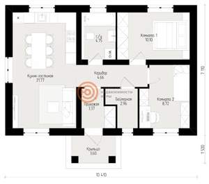 Дом 56м&sup2;, 1-этажный, участок 1 сот.  