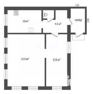 Дом 50м², 1-этажный, участок 6 сот.  