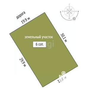 Дом 105м², 1-этажный, участок 6 сот.  