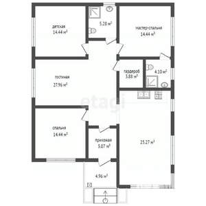 Дом 130м², 1-этажный, участок 5 сот.  