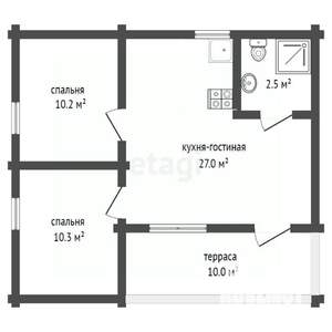 Дом 60м², 1-этажный, участок 6 сот.  
