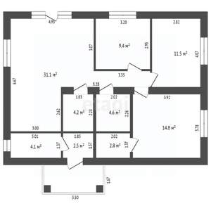 Дом 92м², 1-этажный, участок 5 сот.  