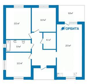 Дом 103м², 2-этажный, участок 5 сот.  