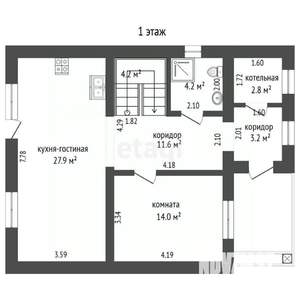 Дом 122м², 2-этажный, участок 6 сот.  