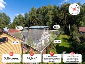 Дом 48м&sup2;, 2-этажный, участок 5 сот.  