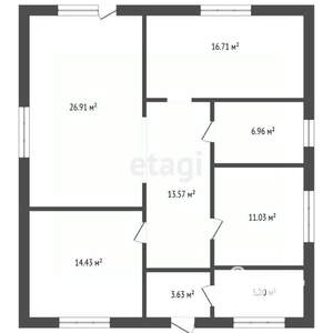 Дом 99м&sup2;, 1-этажный, участок 7 сот.  