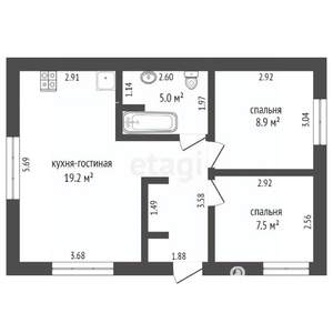 Дом 50м², 1-этажный, участок 4 сот.  