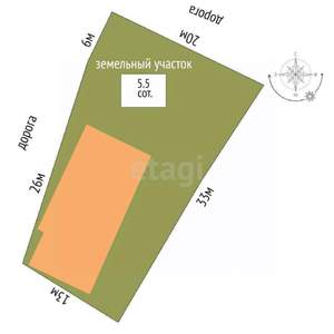 Дом 277м², 2-этажный, участок 5 сот.  