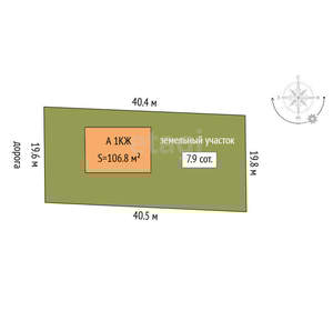 Дом 107м², 1-этажный, участок 9 сот.  