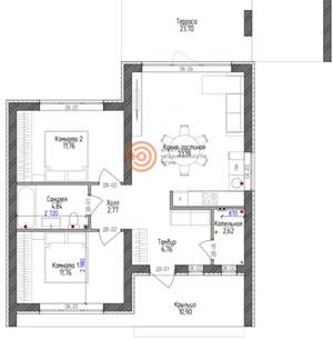 Дом 63м&sup2;, 1-этажный, участок 1 сот.  