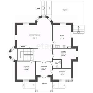 Дом 301м&sup2;, 2-этажный, участок 20 сот.  