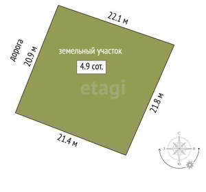 Дача 44м², 2-этажный, участок 5 сот.  