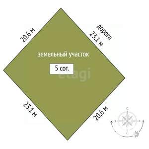 Дом 60м², 1-этажный, участок 5 сот.  
