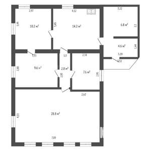 Коттедж 90м², 1-этажный, участок 4 сот.  