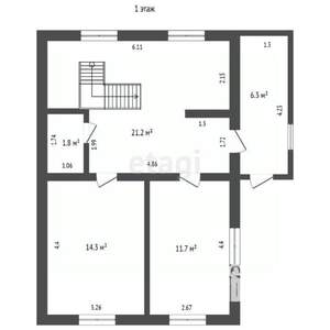 Дом 90м&sup2;, 2-этажный, участок 6 сот.  