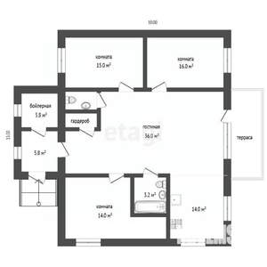 Дом 125м², 1-этажный, участок 16 сот.  