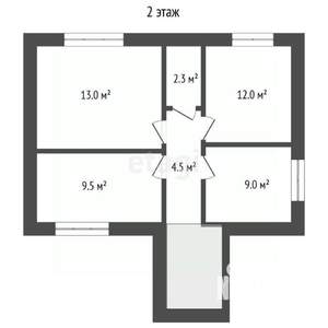 Дом 105м², 2-этажный, участок 5 сот.  