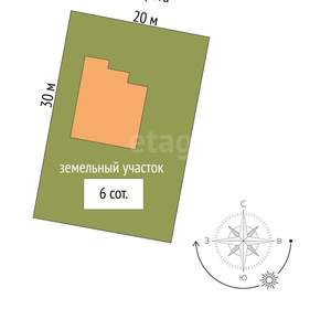 Дом 133м&sup2;, 2-этажный, участок 6 сот.  