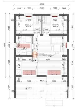 Дом 65м², 1-этажный, участок 1 сот.  