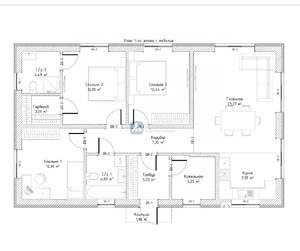 Коттедж 94м&sup2;, 1-этажный, участок 5 сот.  