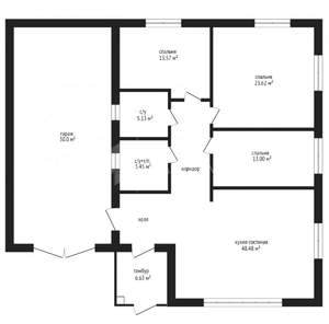 Коттедж 116м², 1-этажный, участок 9 сот.  