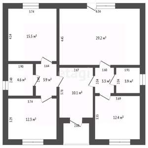 Дом 102м&sup2;, 1-этажный, участок 5 сот.  