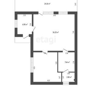 Дом 96м&sup2;, 1-этажный, участок 4 сот.  