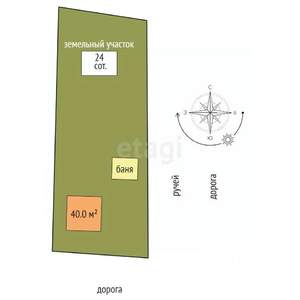 Дом 40м², 1-этажный, участок 24 сот.  