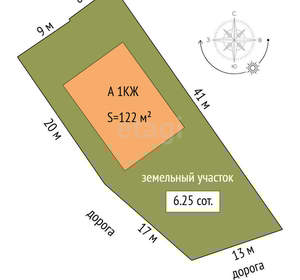 Дом 122м², 1-этажный, участок 7 сот.  