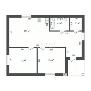 Дом 122м², 2-этажный, участок 6 сот.  