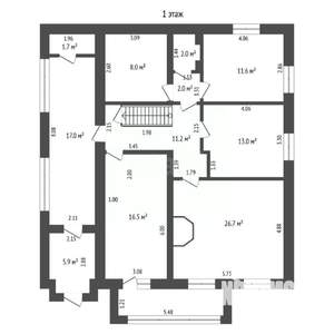 Дом 177м&sup2;, 2-этажный, участок 12 сот.  